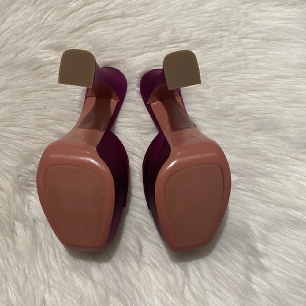 Amina Muaddi‎ Dalida silk satin platform sandal size 36EU